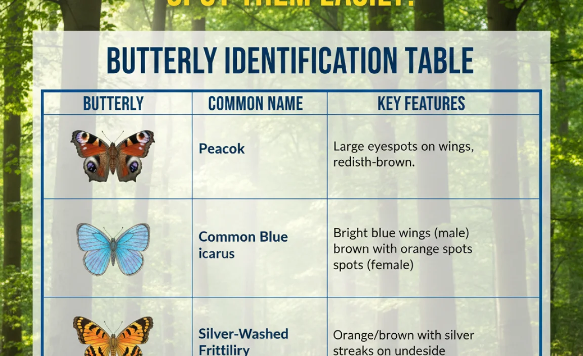 Butterfly Identification Table