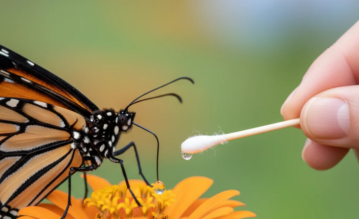 How to Help a Monarch Butterfly with a Damaged Proboscis