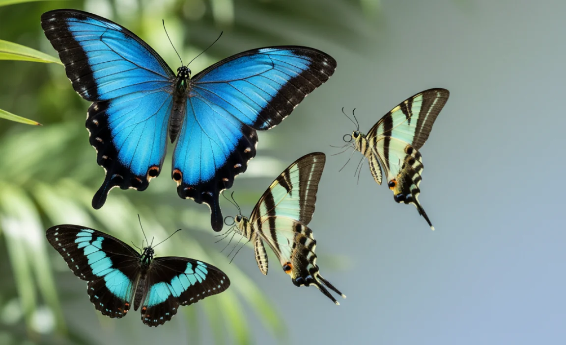 Identifying Swallowtail Butterflies with Blue Wings
