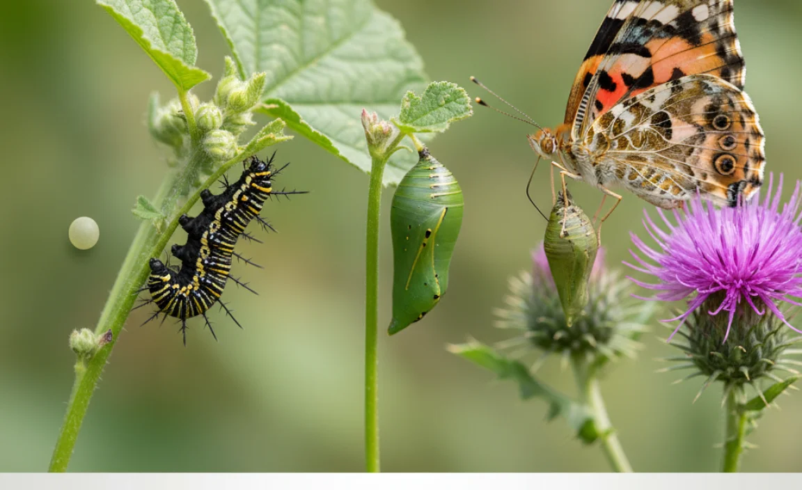 The Life Cycle of a Painted Lady Butterfly